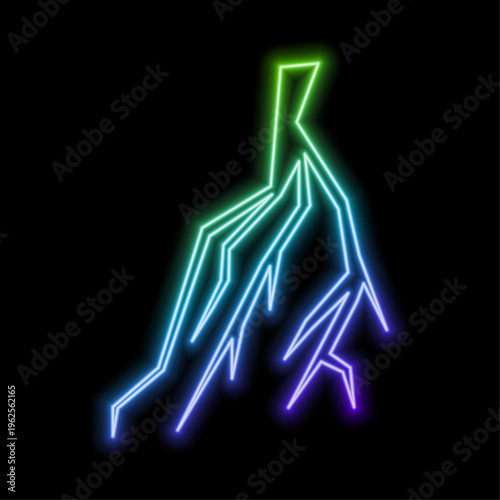 Energy Neon Lightning Electric Icon for Digital Projects