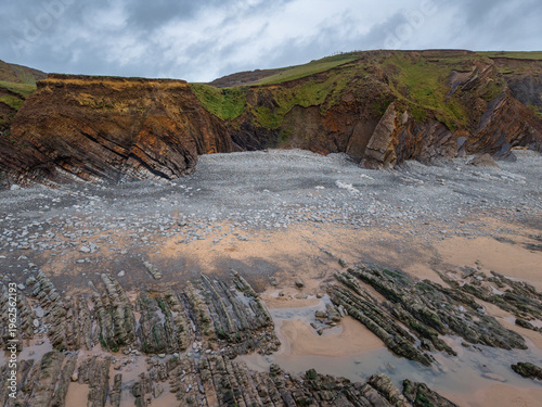 Cliffs and rock formation battered constantly by the sea
