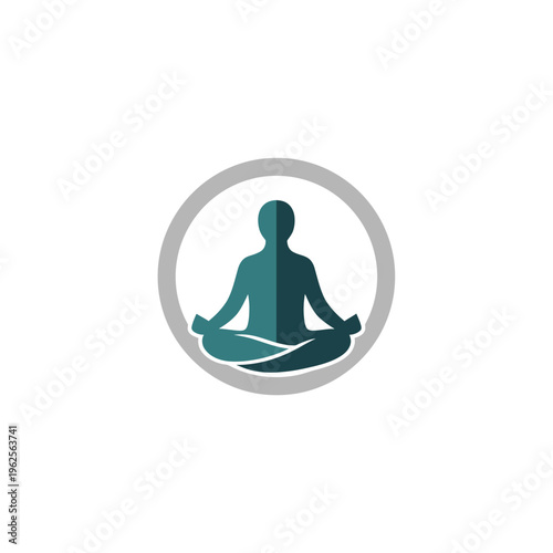 Meditation yoga logo with silhouette.
