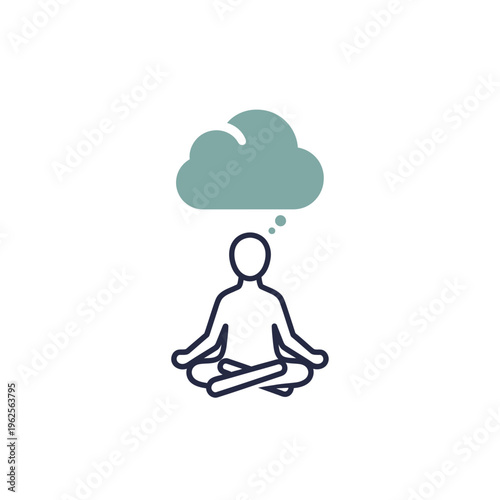 Meditation and mindfulness concept with a person in a lotus position.