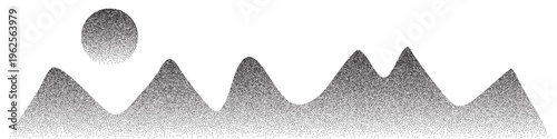 Dot mountain pattern, grain landscape abstract pattern