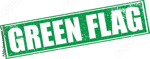 Green Flag Rubber Stamp Sign Mark Word Text Written in Reverse Grunge Vector in Double Sharp Border in Transparent Background, Svg, Png