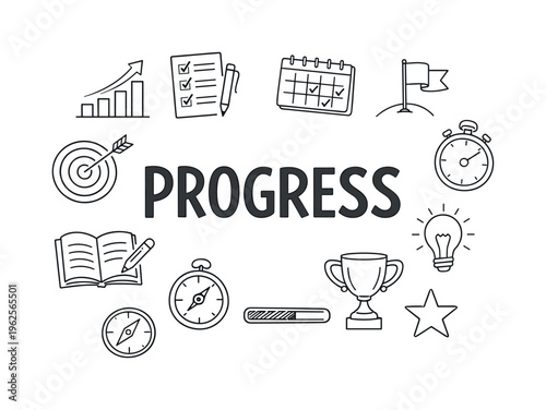 Goal tracking and measurable progress lifestyle focused on reviewing achievements, marking completed milestones and maintaining structured momentum toward personal and professional