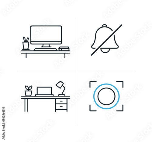 Digital minimalism and distraction-free workspace in a modern technology environment focused on simplicity, clarity, and intentional tool usage, a clean monitor representing