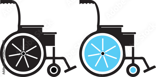 wheelchair icon vector illustration for accessibility, disability support, handicap signage, ADA compliance, healthcare, hospital, transport, and parking