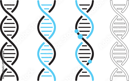DNA icon, long genetic molecule structure