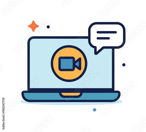 Remote communication and virtual meetings focused on maintaining connection and collaboration across distances in modern work environments, a laptop combined with a video camera