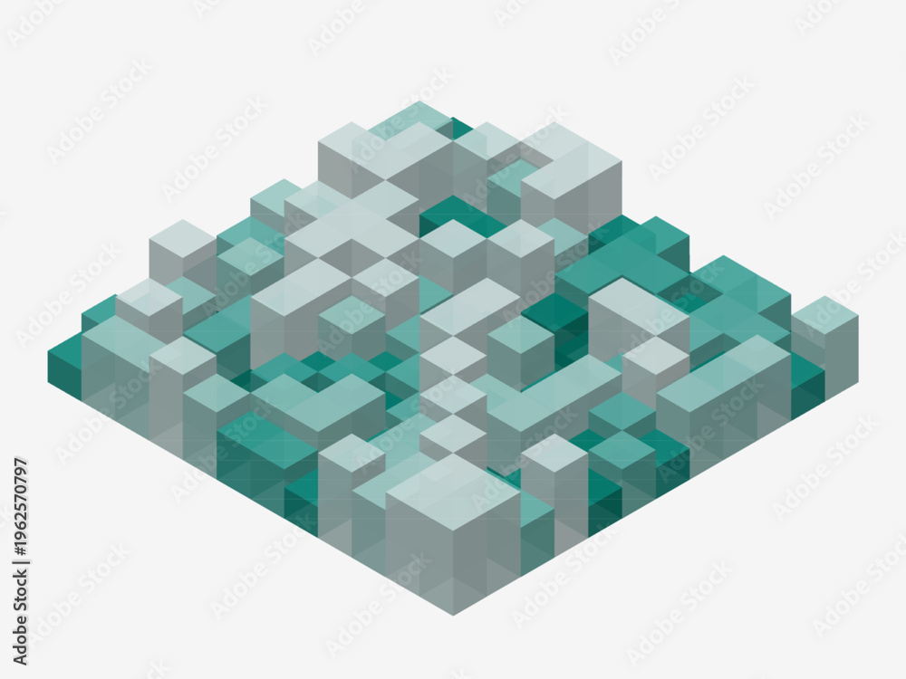 Fototapeta premium Isometric 3D Cube Grid Abstract Vector Background