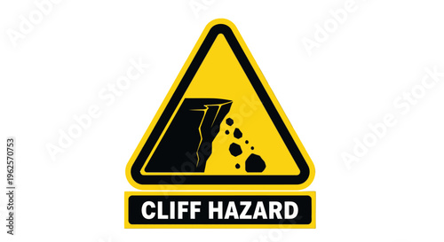 Warning sign for cliff hazard.