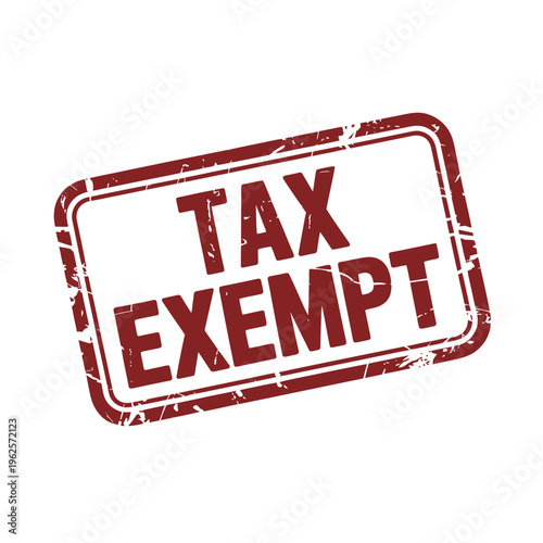 Tax exempt stamp illustration for financial and accounting purposes