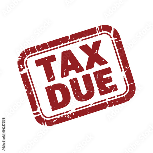 Tax due stamp illustration for financial and accounting purposes