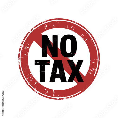 Tax icon with a red circle and a prohibition sign