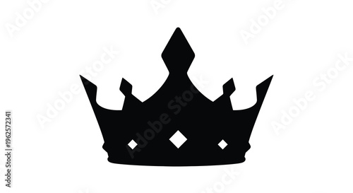 A striking black silhouette of a regal crown royalty silhouette