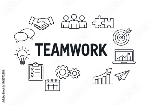Collaborative teamwork and professional partnership concept focused on shared goals, idea exchange and coordinated project execution in modern business environments. TEAMWORK