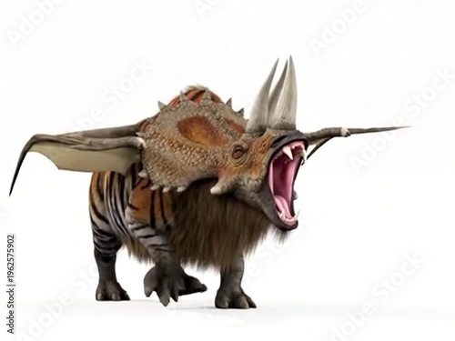 Triceromammal with wings moving aone