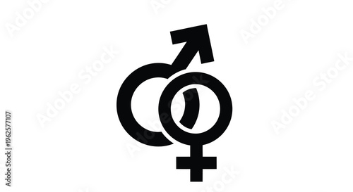 Male and female gender symbols combined in a striking silhouette