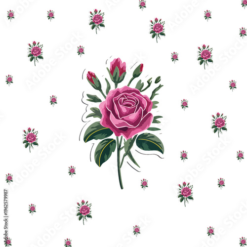 Seamless Floral Pattern Vector with Elegant Botanical Design