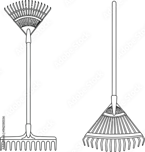 Color page isolated broom and dustpan on transparent background