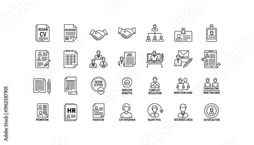 Human resources concepts and business management icons for professional use