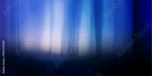 abstract, blurred image of ethereal forest, the dark shadows give way to a light, capturing mystery and movement. evoke a sense of the unseen and mysterious.