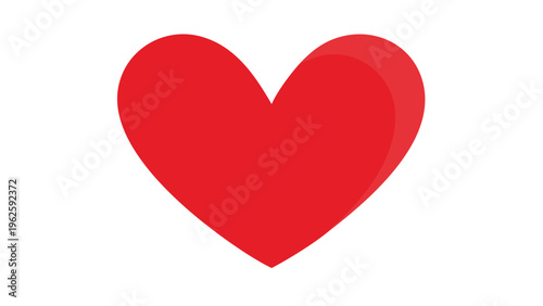 Red heart icon centered on white background in studio lighting