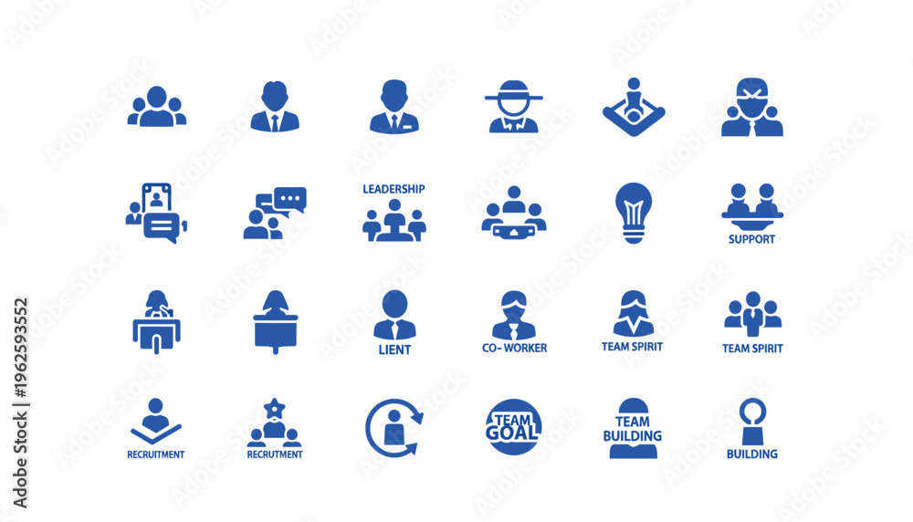 Fototapeta premium Business icons for teamwork and leadership concepts