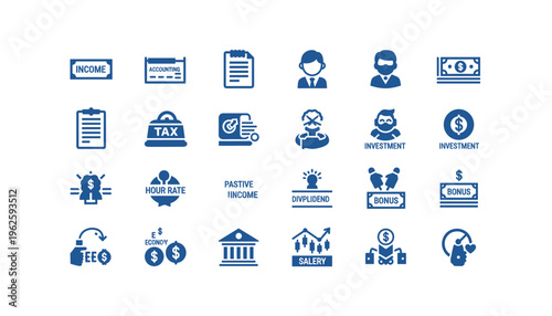Financial icons for business and investment concepts