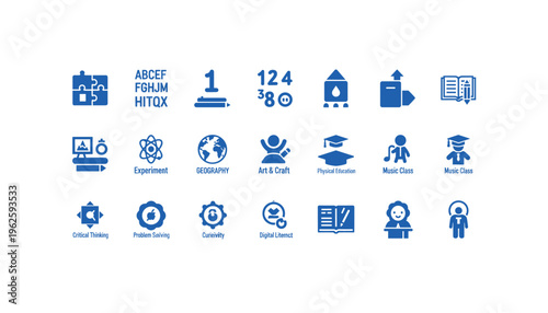 Education icons for learning and development