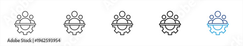 Management icon set illustration multiple style collection