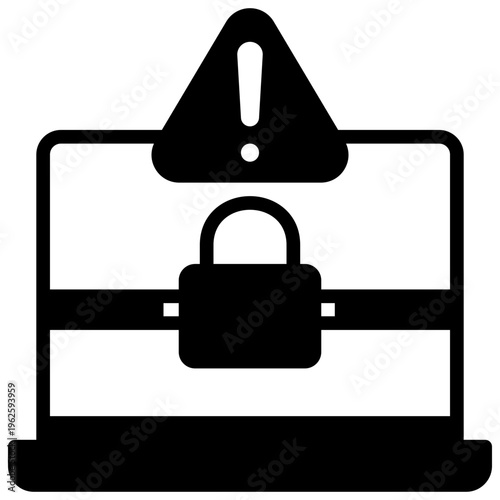 Ransomware Glyph Icon, Mini Illustration For Modern Concept, Ui, Ux Web And App Development. Related To Cyber Security, Data Protection.