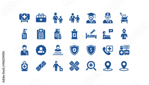 Medical icons for healthcare and wellness concepts
