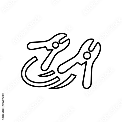 ブースターケーブルの線画アイコン