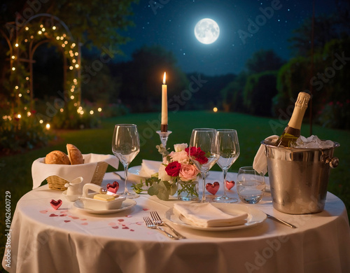Romantic Moonlight Garden Dinner