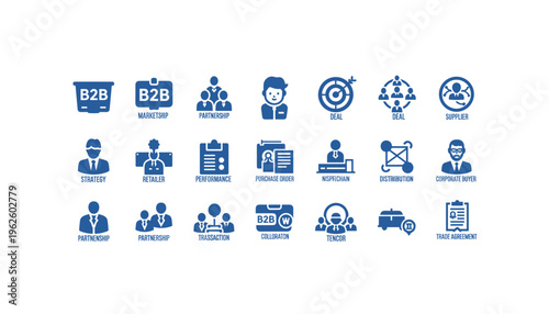 Business icons for B2B marketing and partnerships