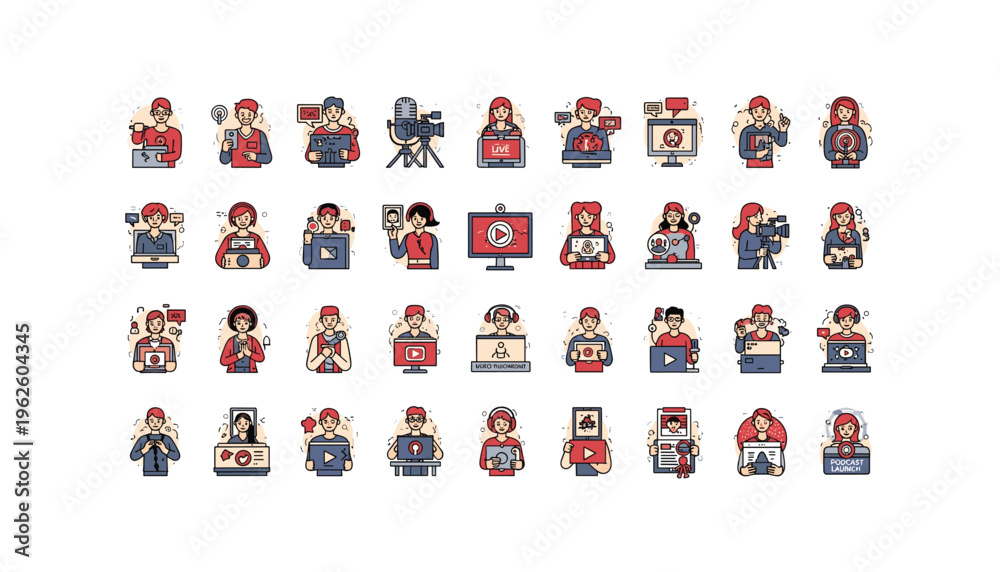 Obraz premium People creating and engaging with digital content online