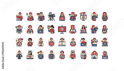 People creating and engaging with digital content online