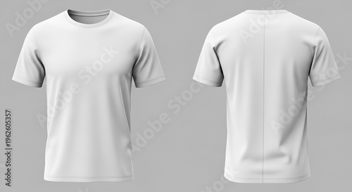 Blank White T-Shirt Mockup - Front and Back View