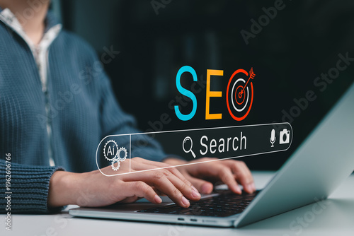 Konstfotografi SEO search and AI optimization Concept