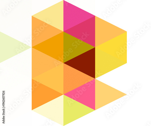 a digital geometric abstract artwork featuring a pattern of interlocking triangles