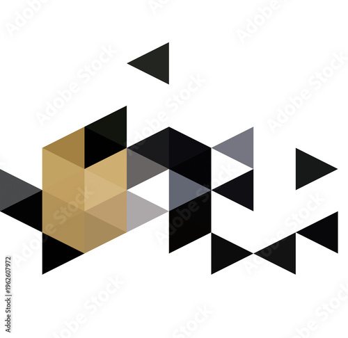 a digital geometric abstract artwork featuring a pattern of interlocking triangles