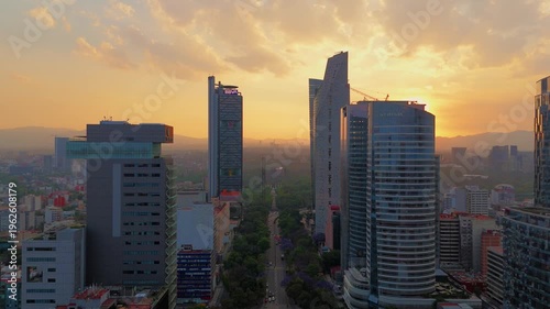 sunset over the Mexico city