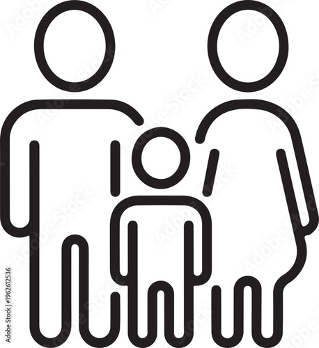 family pictogram parents child outline icon for signage
