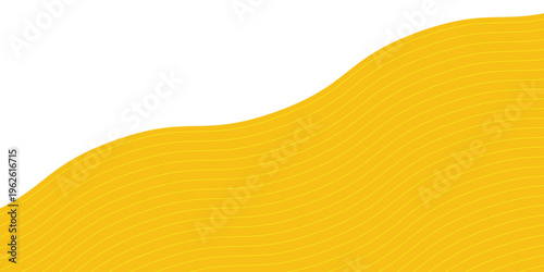 Yellow instant noodle, pasta and spaghetti texture with geometric wavy lines. Ramen, pasta vector pattern. Background abstract food illustration
