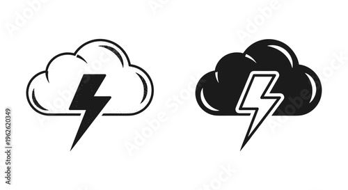 Cloud Lightning Bolt Icon