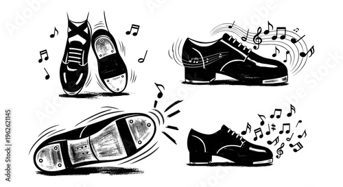 Tap Dancing Shoes and Music Notes