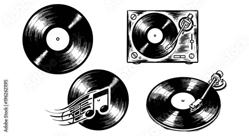 Vinyl Records and Turntable Art