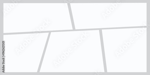 Templates collage five frames photos parts, picture or illustration. Vector frames. Board and branding Presentation. Creative theme.5 photos.