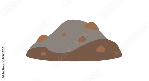 Stylized earth mound illustration with simple shapes for graphic usage resources