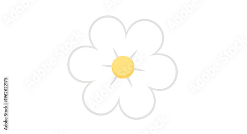 Stylized daisy illustration with gentle hues, a simple and cheerful design for spring