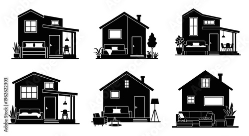 Modern House Silhouettes Collection